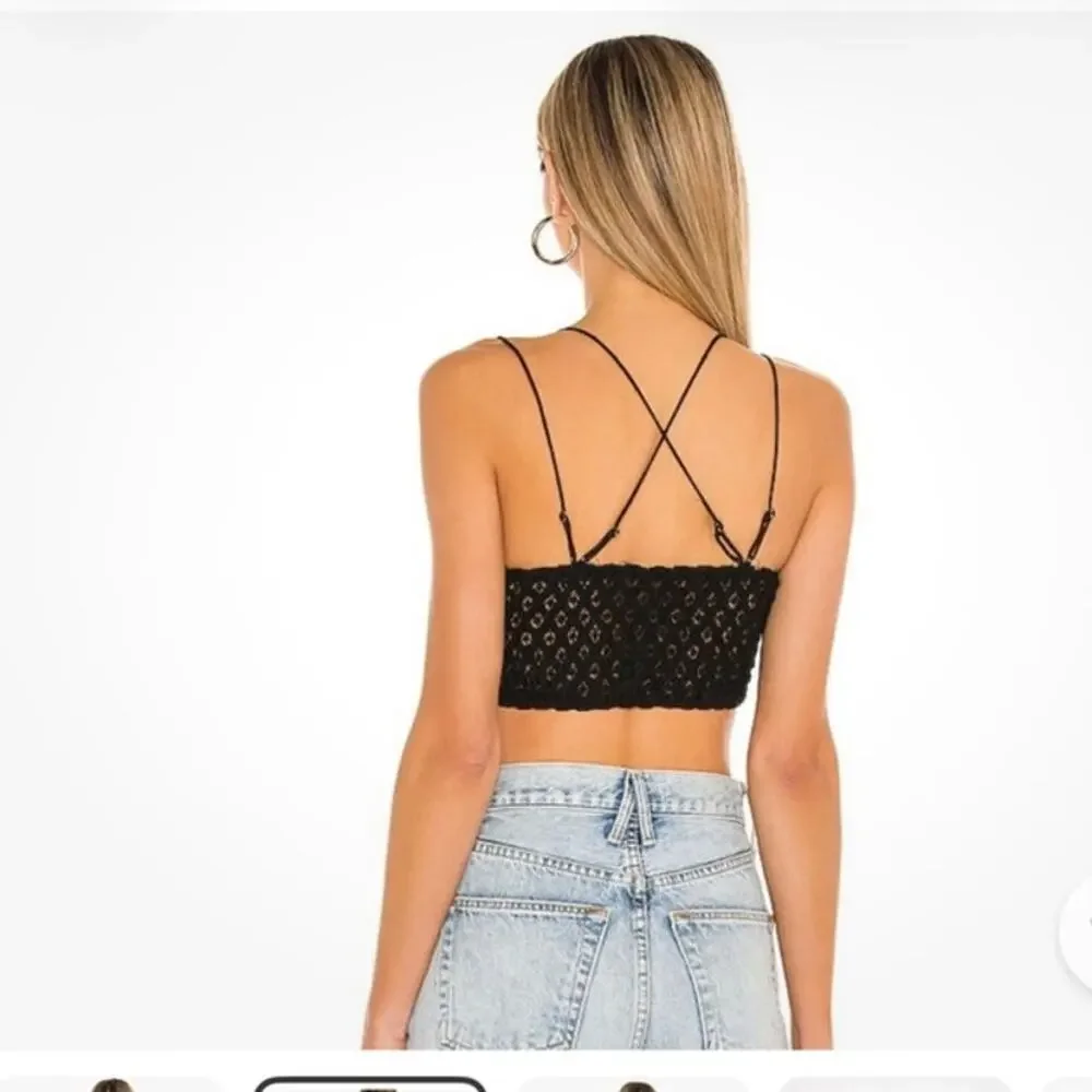 Free People Women's Adella Bralette Black size L - Picture 2 of 8